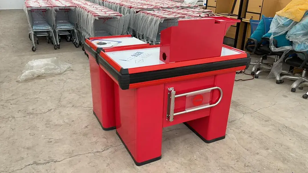 Meja Kasir Minimarket — meja kasir dari Rak Joman, showroom Serpong